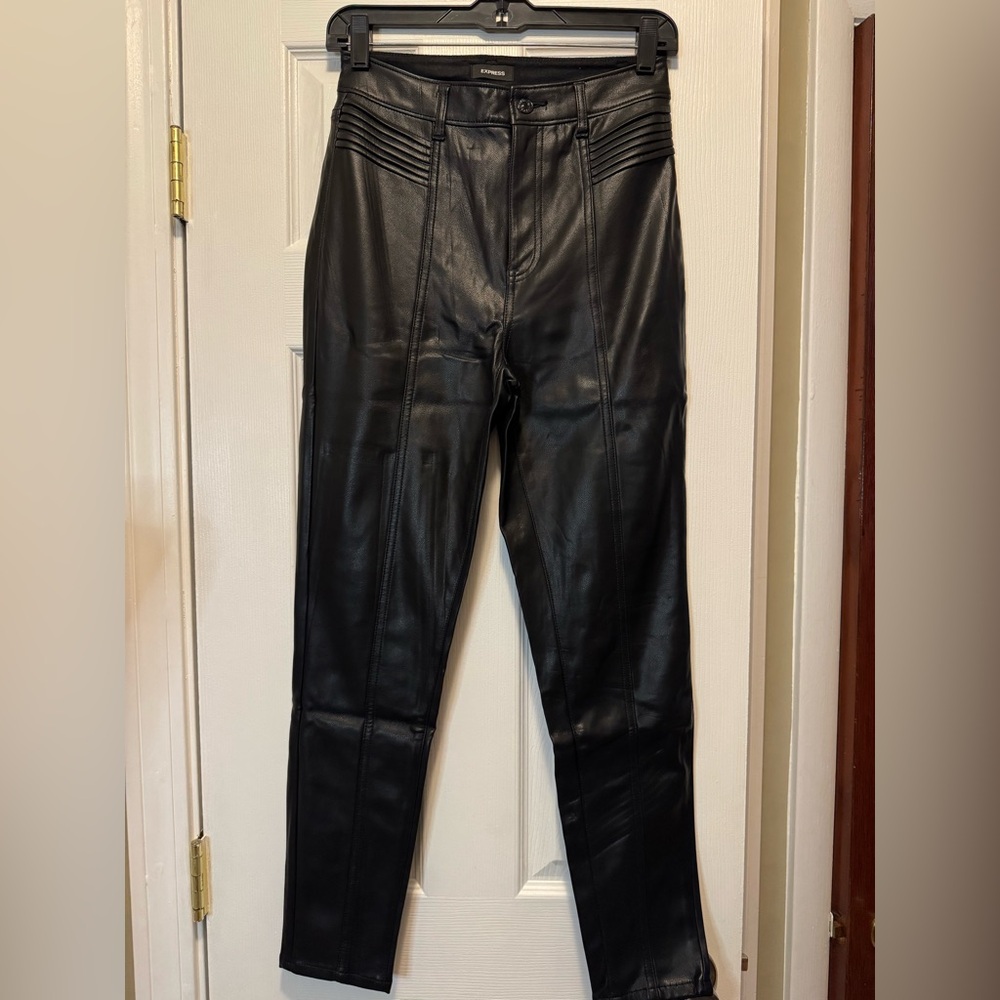 Express Faux Leather Super High Rise Jeans